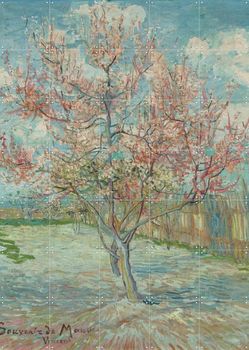 IXXI Pink peach trees, Vincent van Gogh (1853 - 1890) & Kröller-Müller Museum - 100 x 140 cm - Gratis ophangtool - Grote wanddecoratie en posters -