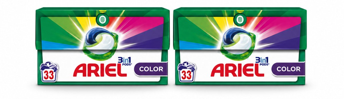 2 x Ariel - 3in1 Wasmiddel Pods - Color - 33 Pods - Voordeelverpakking - 2 stuks
