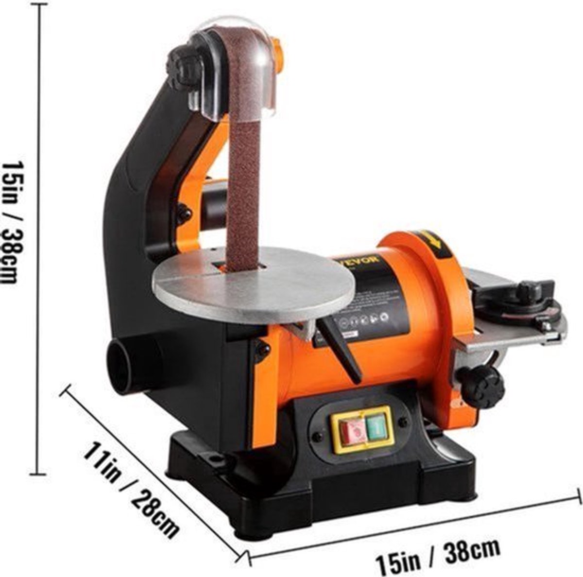 Vevor - Multischuurmachine - Multitool - Schijf Bandschuurmachine - 250W - 230V - 50Hz - 3600rpm - Oranje