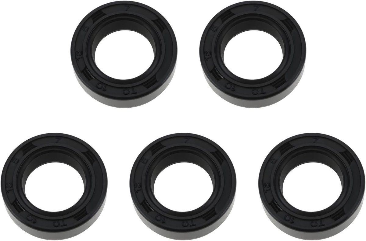 5 Stuks Oliekeerringen Rubber 10x16x5mm voor Motoren en Reducers - Hoge Kwaliteit en Duurzaam