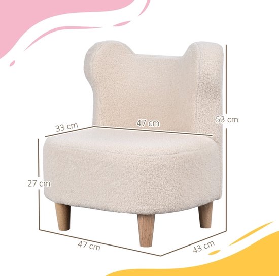 MODFU-Kinderfauteuil-Berenoren-Teddyfleece-Beige-Hout van modfu — afbeelding 5