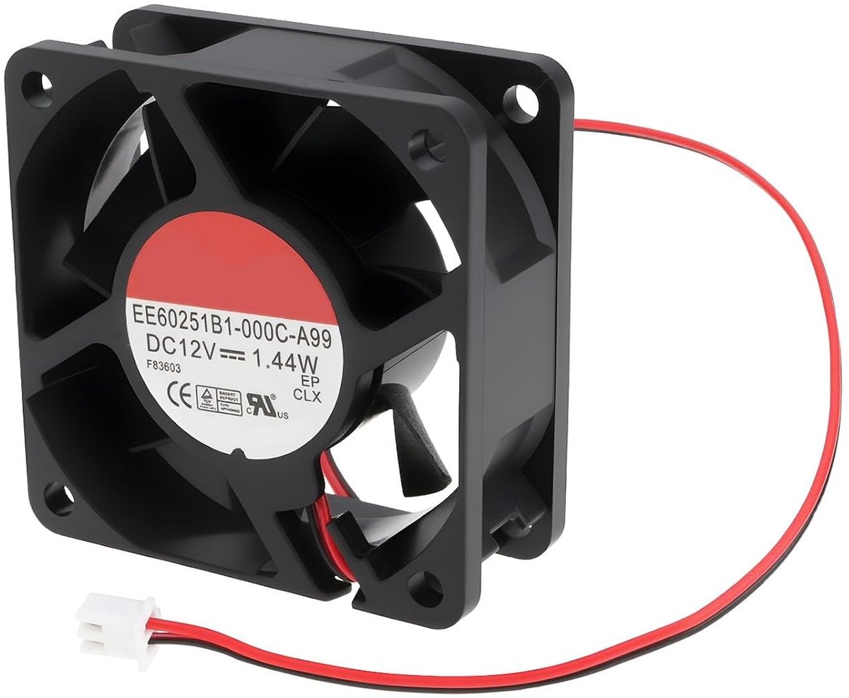 Axiale Koelventilator 60x60x25mm 12V DC voor Power Modules, NAS-dozen en Printers