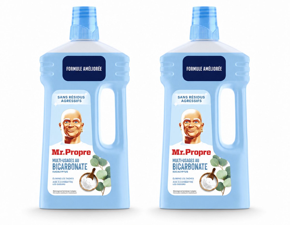 2 x Mr. Propre – Allesreiniger – Bicarbonaat & Eucalyptus – 1000 ml - Bulkverpakking - 2 stuks