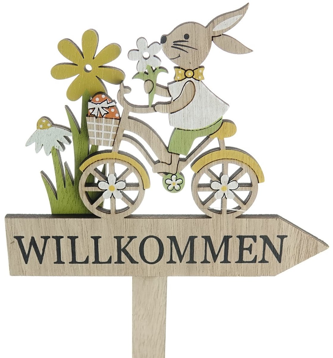 Riffelmacher & Weinberger Paastuinsteker Haas op Fiets 40 cm - hout