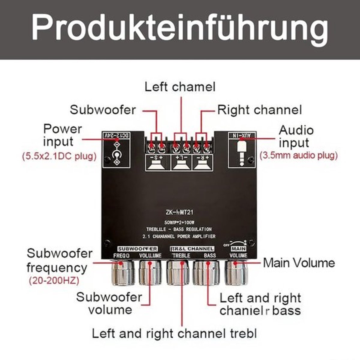 Bluetooth Audio Amplifier 2.1 Kanaal Digitale Versterker Module