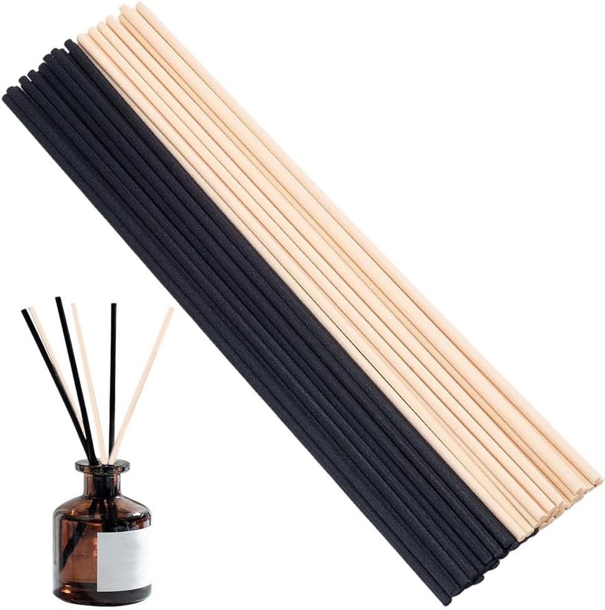 Navulverpakking met 50 geurstaafjes in 2 kleuren van 1230 cm voor geurdiffusers, perfect voor slaapkamer, aromatherapie en etherische oliën