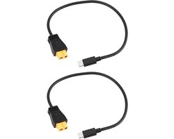 2 Stuks USB-C naar XT60 Female Zonnepaneelkabel 30cm 18AWG voor Off-Grid Energieoplossingen en Elektrische Systemen