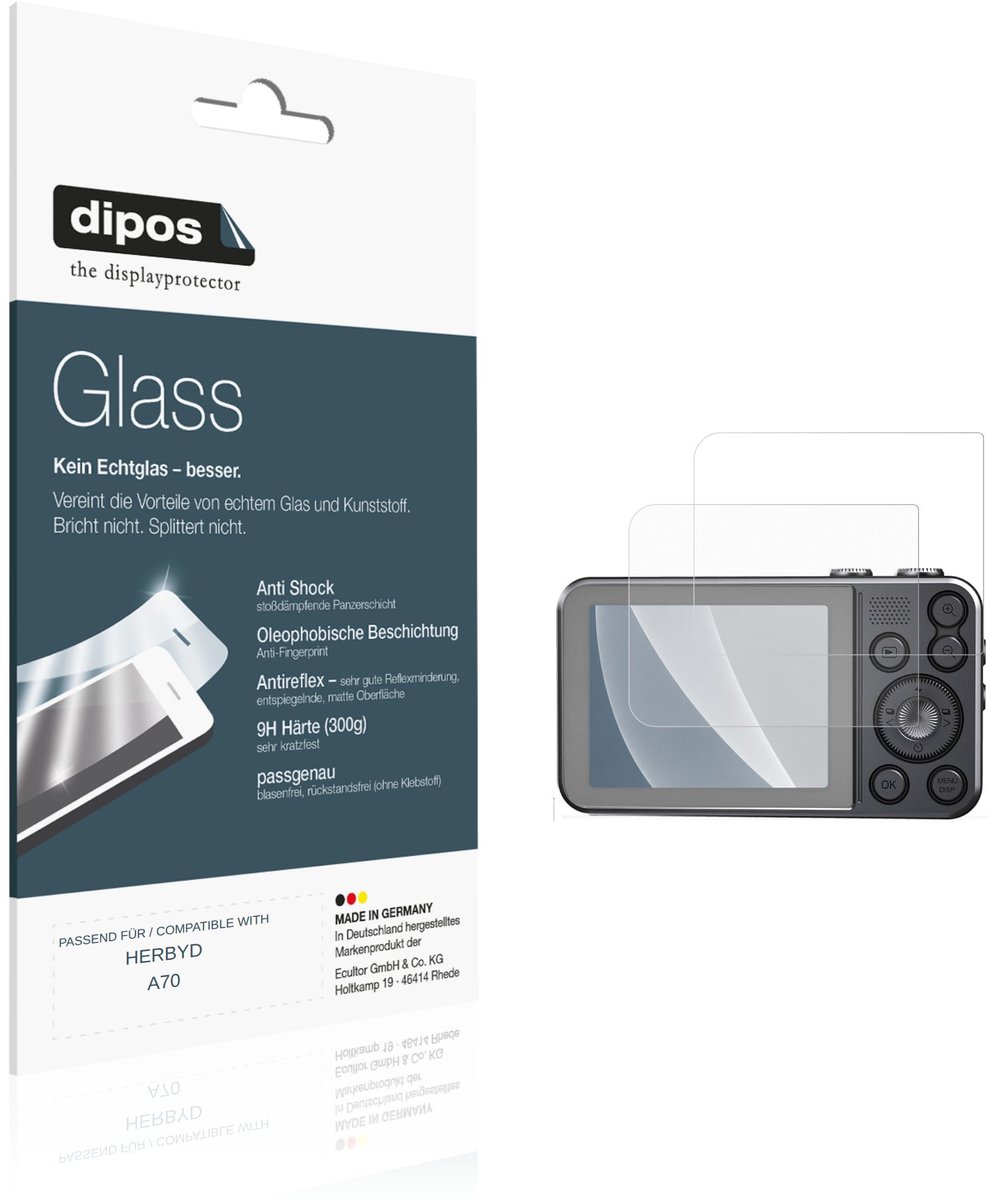 dipos – 2x Matte Pantserfolie geschikt voor HERBYD A70 | 9H Screenprotector
