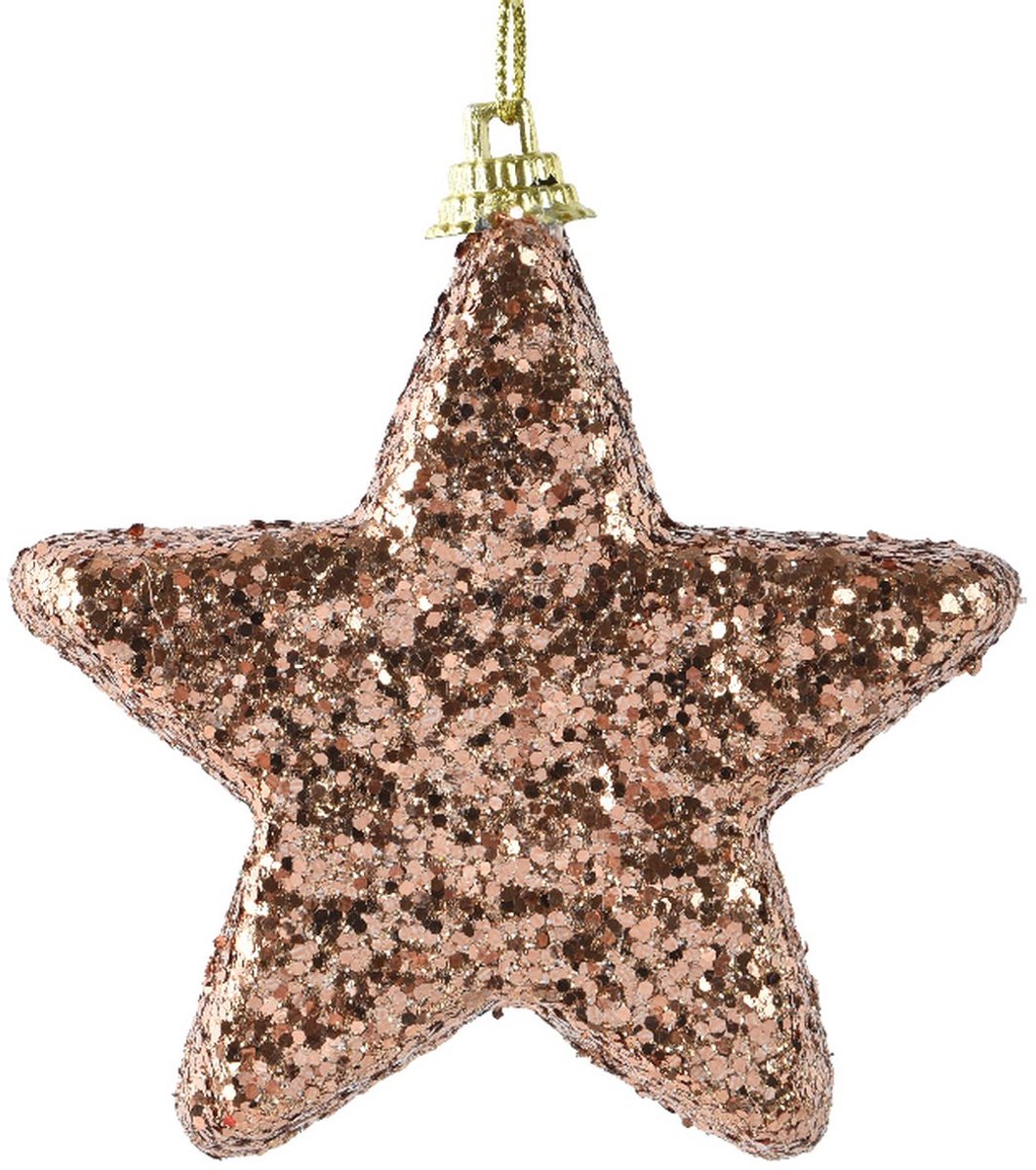 Kaemingk Kersthanger Ster Zandkleurig Glitter 6 Stuks - Schuimstof