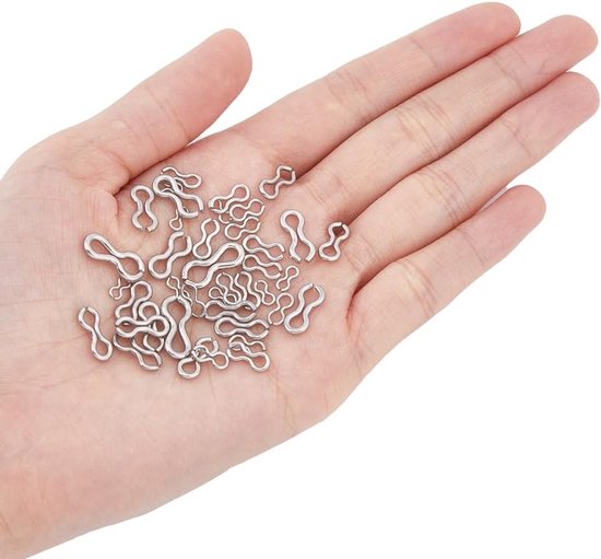 300 Stuks 6 Stijlen 304 RVS Vissen Loodogen 1.6~2.5mm DIY Vissersaas Oogjes Zilver 8-Vormige Lussen en Swivels voor Gewichten en Aas Accessoires — afbeelding 2