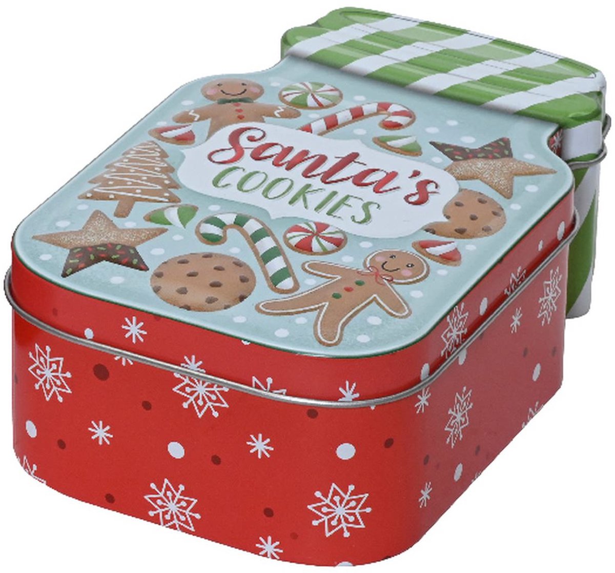 Kaemingk kerstkoekblik Santas Cookies 15 x 9,6 cm