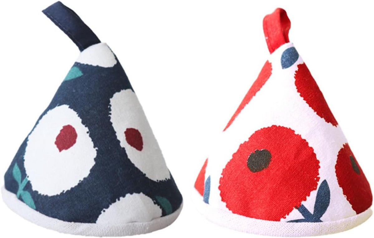 2 stuks driehoekige katoenen potten knop doek set anti-pot kap