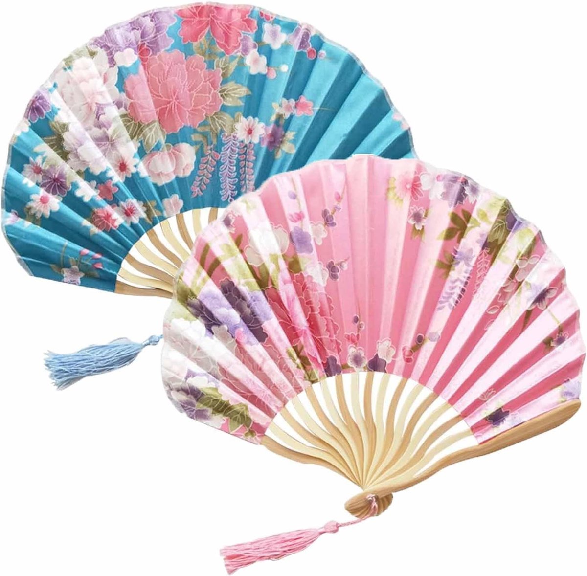 Vouwbare houten handfans voor vrouwen met retro patroon, ideaal voor line dance, bruiloften en rollenspellen - set van 2