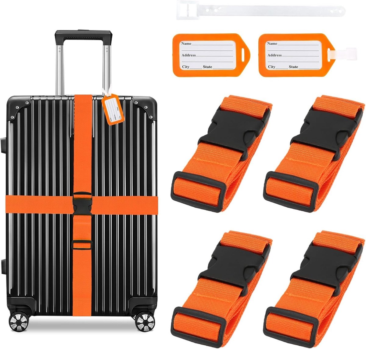 Set van 4 Koffersluitingen in Oranje - Reisaccessoires voor Veiligheid en Gemak