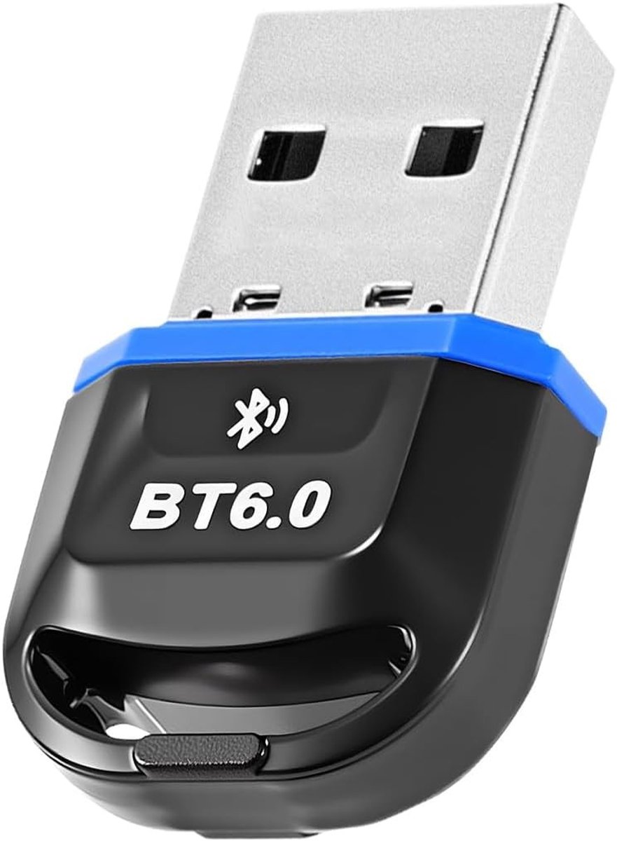 USB Bluetooth 6.0 Adapter voor PC - Draadloze Dongle voor Windows 11, 10, 8.1 met 20 Meter Bereik voor Audio Headsets