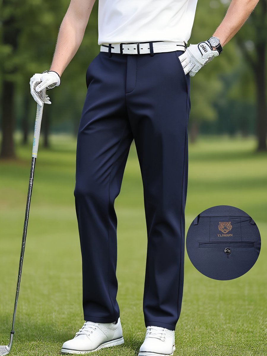Currero Pantalon Heren Chino Regular Fit Golfbroek Nette Broek Met Elastische Tailleband Volwassenen Donkerblauw XXL