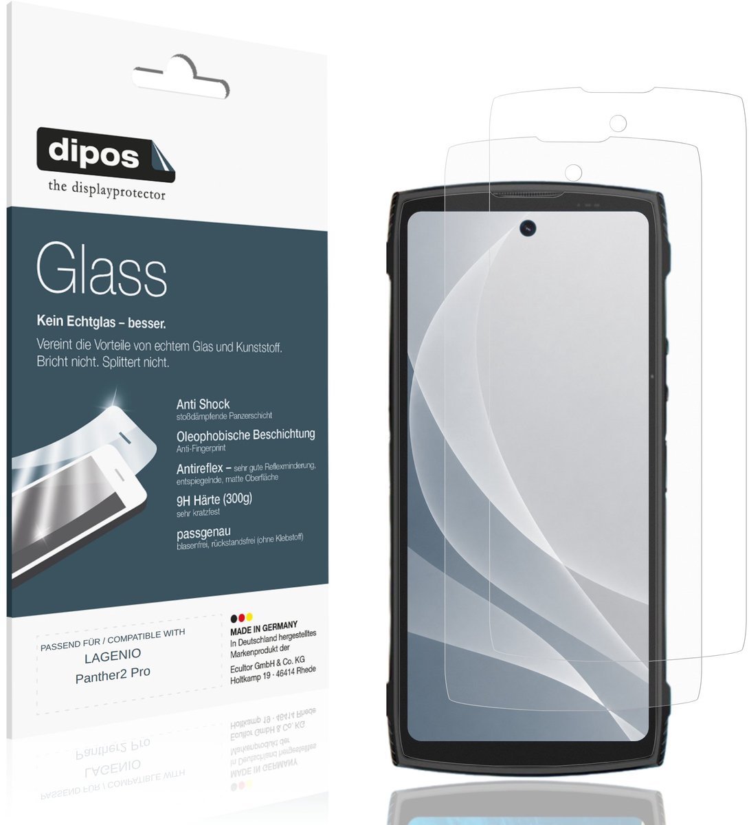 dipos – 2x Matte Pantserfolie geschikt voor LAGENIO Panther2 Pro | 9H Screenprotector
