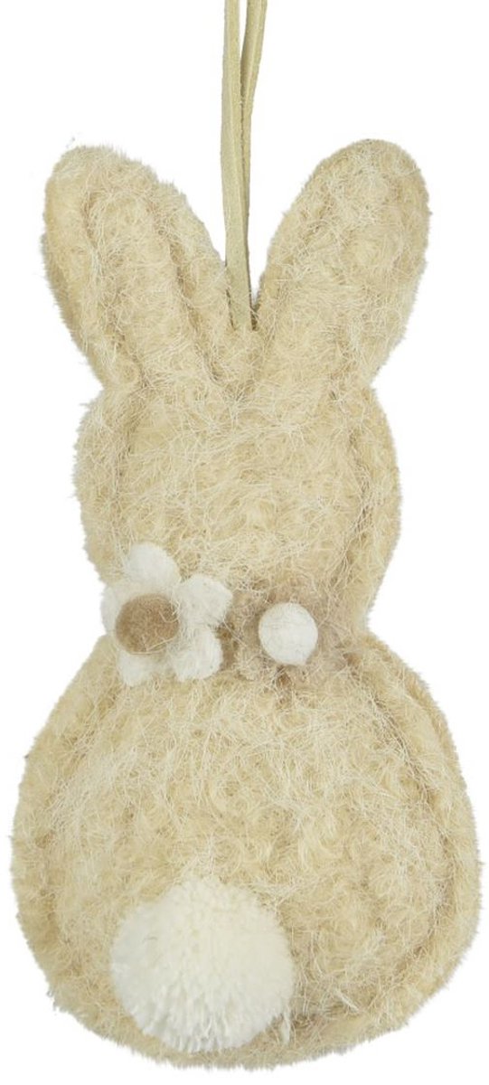 Decoris Paashaas Beige met Hanger 6 x 11,5 cm Polyestervilt