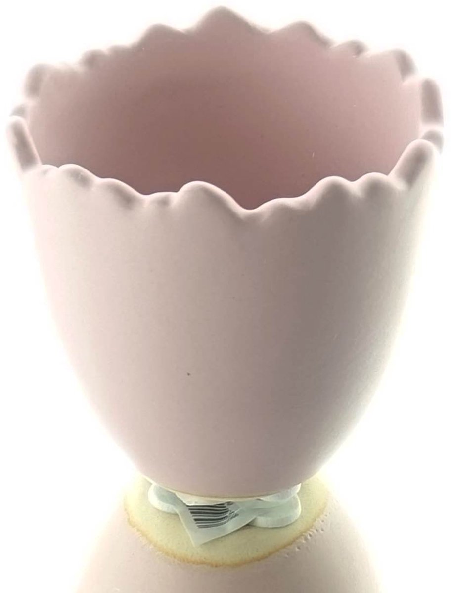 Scheulen Paasdecoratie Planten-ei Pastelroze mat 7,5 cm - keramiek