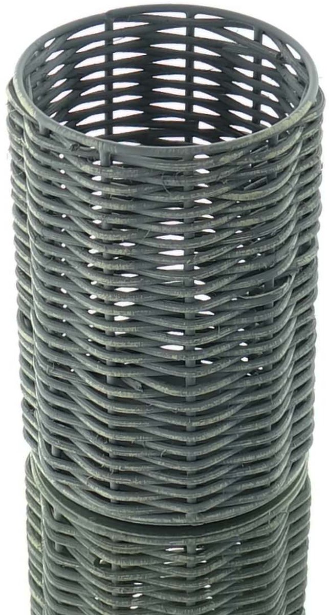Riffelmacher Lantaarn M Grijs Gevlochten Hout Metalen Frame Ø 11 cm