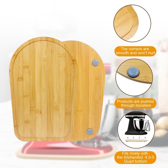Bamboe glijplank voor keukenmachine - 36 x 23 x 1,9 cm - Antislip — afbeelding 2