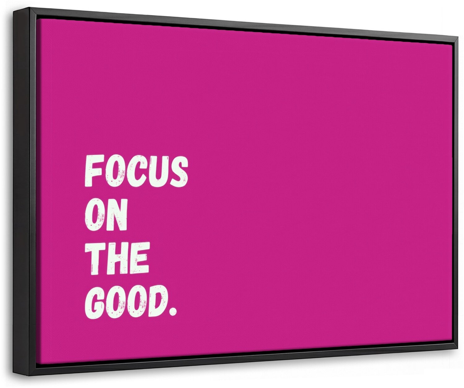 Canvas Schilderij met Baklijst 60x40cm - Focus on the good - Roze - Simple - Muurdecoratie woonkamer - Slaapkamer decoratie - Kamer accessoires - Schilderijen op canvas met lijst
