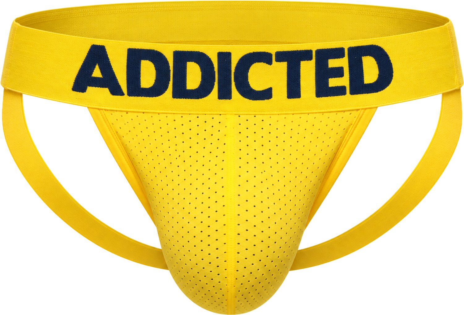 ADDICTED Push Up Mesh Jock Yellow - MAAT L - Heren Ondergoed - Jockstrap voor Man - Mannen Jock