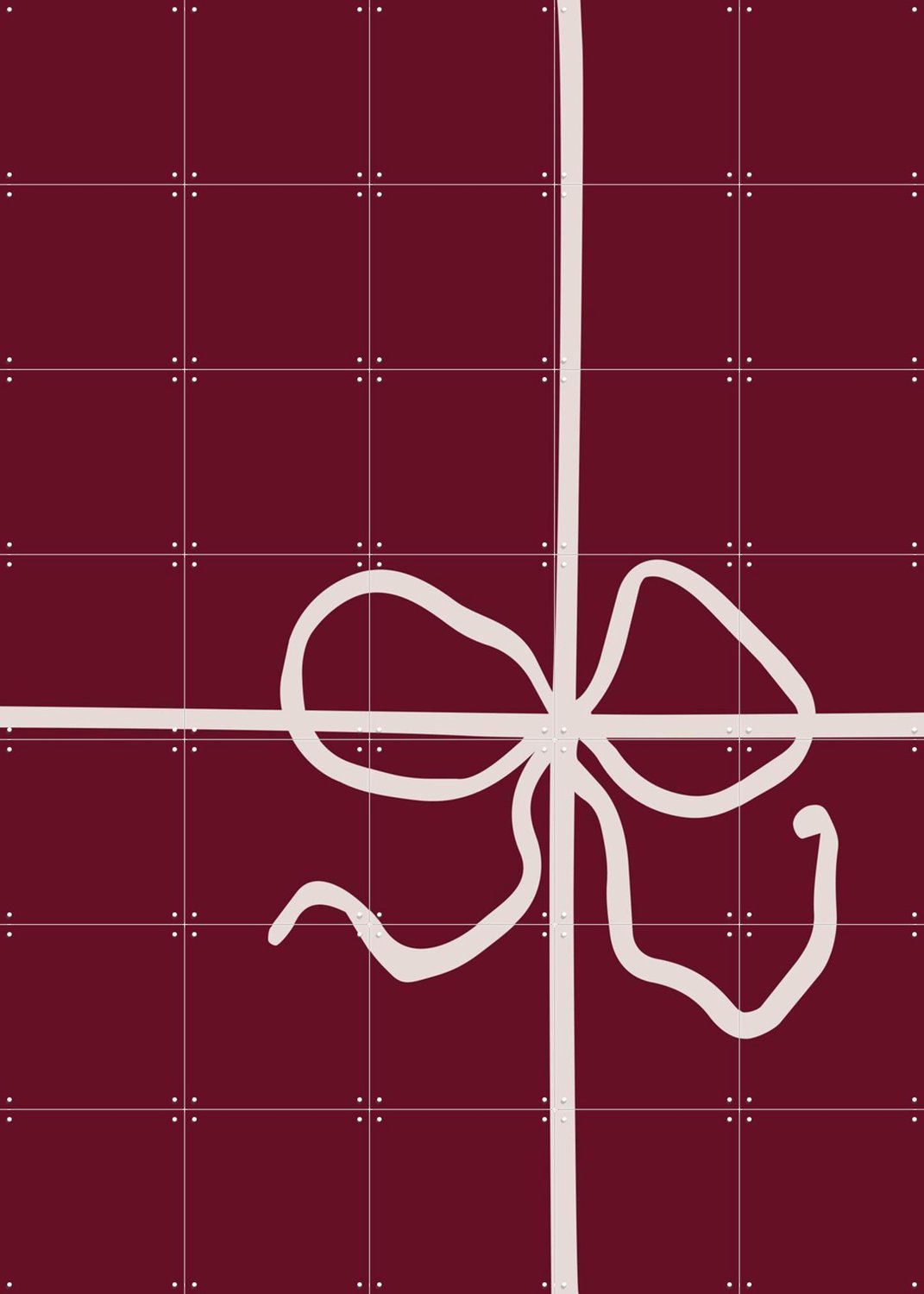 IXXI Christmas Gift, Palmartprints - 100 x 140 cm - Grote wanddecoratie en posters - Minimalisme, Woonkamer, Trap, Kerst Rood