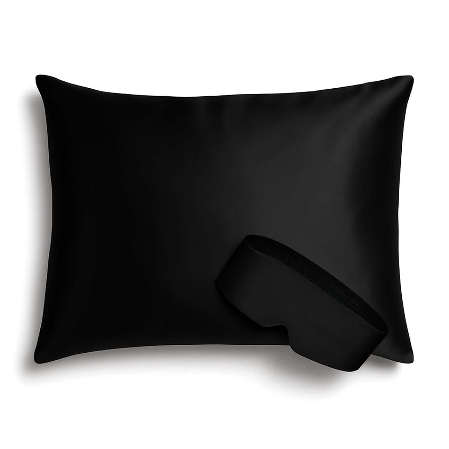 Silk Heaven 100% Zijden kussensloop Zwart hotelsluiting 19 Momme & Perfect Sleep slaapmasker 22 Mommer - Kussensloop | 60x70cm | 100% moerbei zijde | Dubbel gestikte naden aan de binnenkant - Satijn geweven zijden kussensloop - Silk Heaven - 50x70cm
