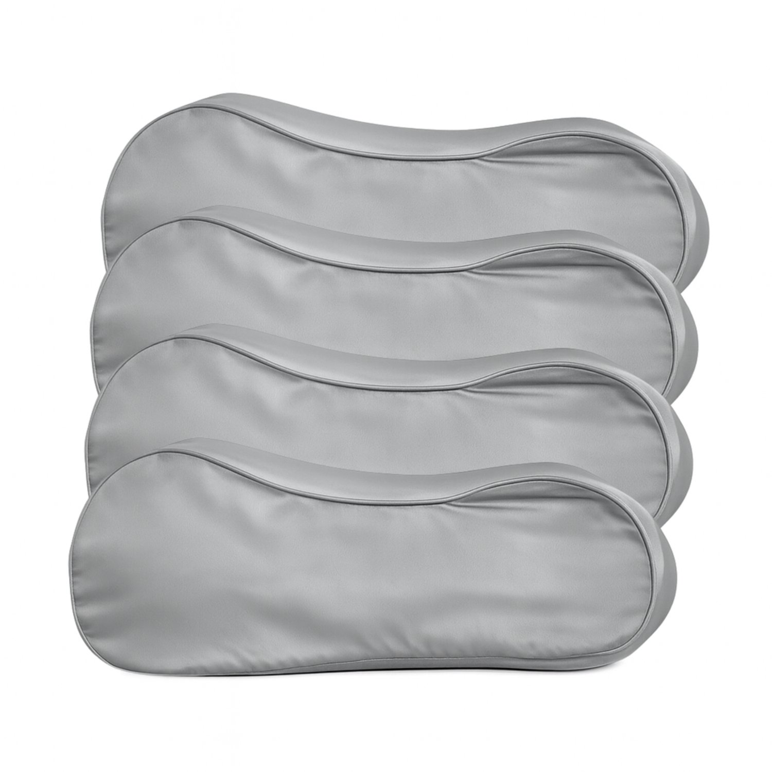 Silk Heaven Voordeelset 4x 100% Zijden kussensloop Licht Grijs Ergonomisch - 19MM - 40x60cm - Satijn geweven zijden kussensloop - Silk Heaven - 40x60cm Lichtgrijs