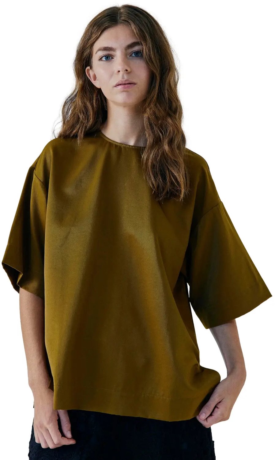 Oversized damesblouse Norr Talua Karamelbruin