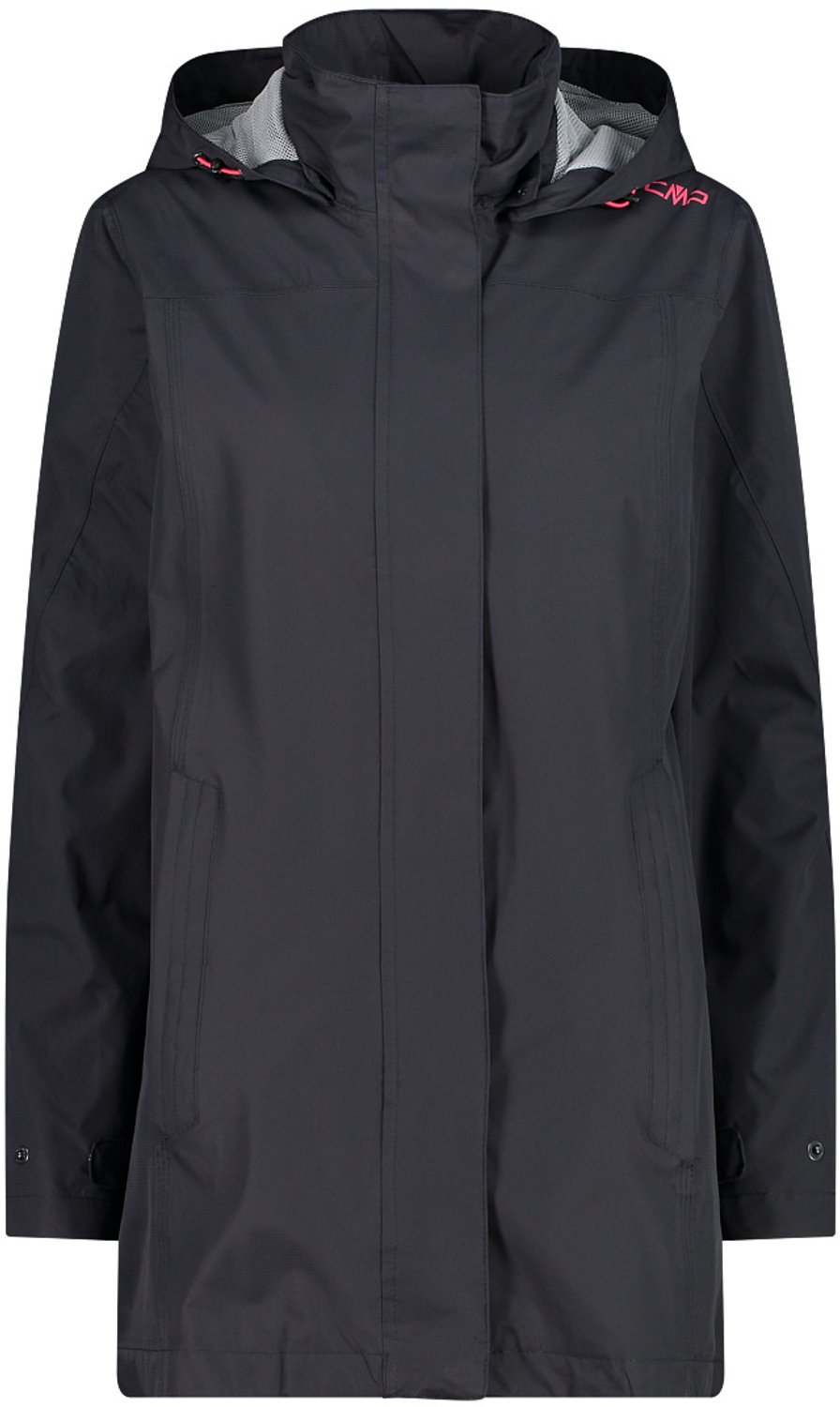 Dames waterdichte h hoodie met drukknoopjes CMP Antraciet