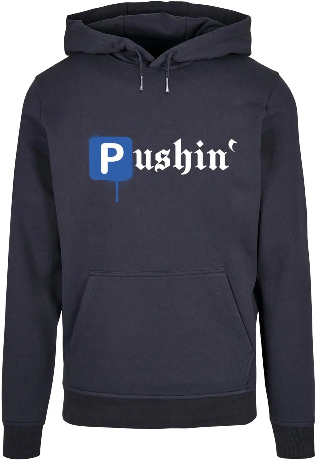 Basic sweatshirt met capuchon Mister Tee Pushin P Blauw