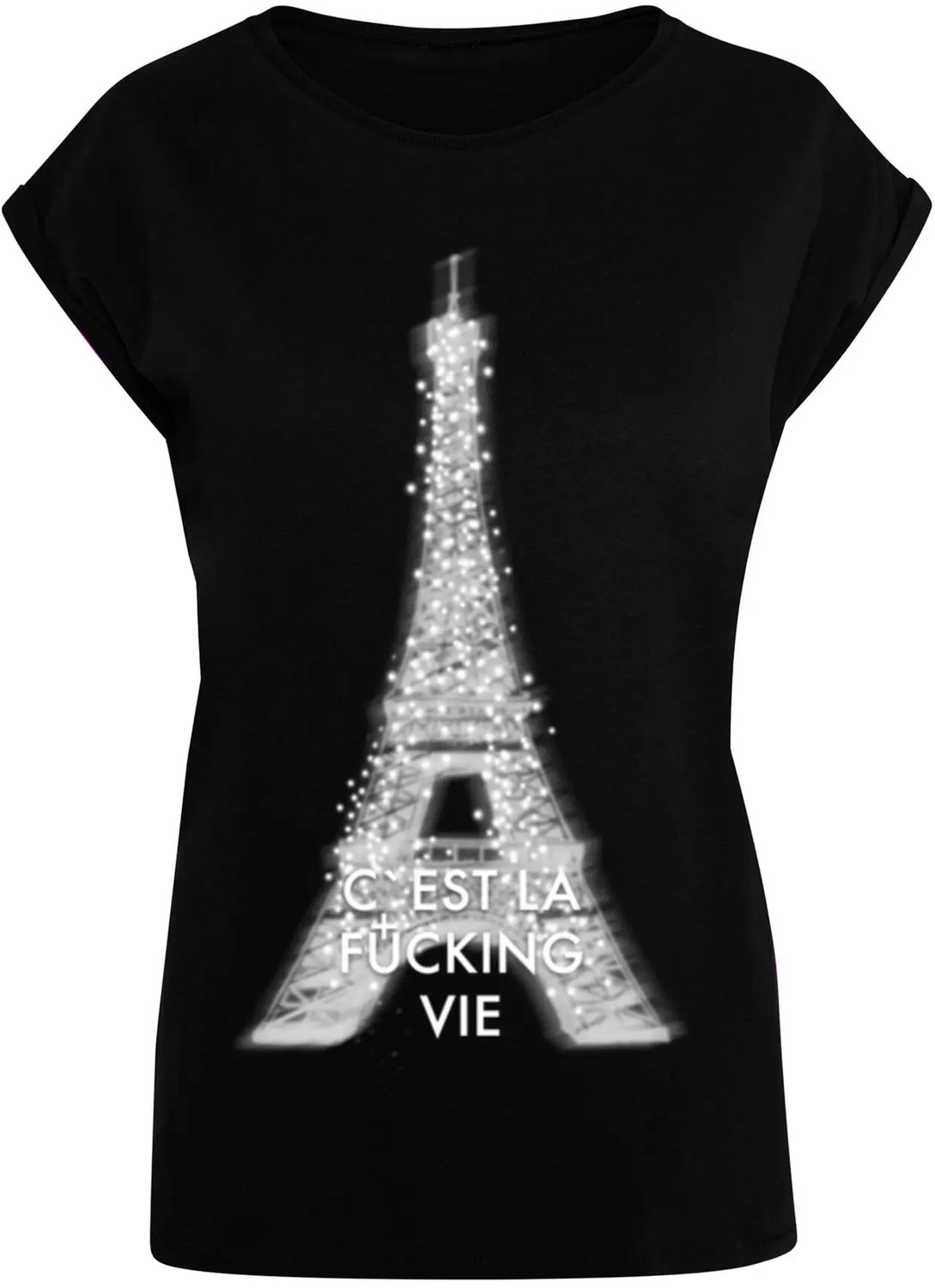 T-shirt dames Mister Tee Paris Zwart