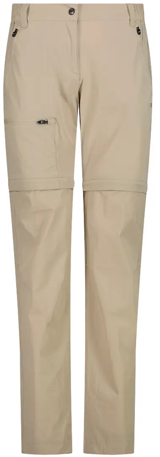 Dames Stretch Zip Wandellbroek met Cargozakken CMP Creme