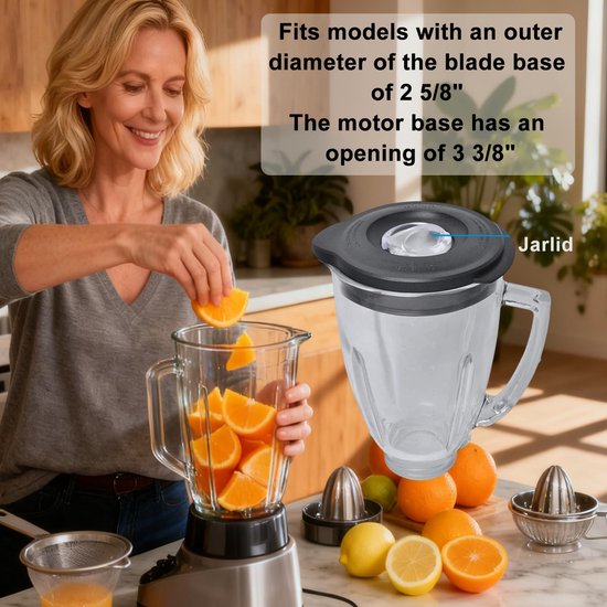Blenderkan - 1,5 liter - Glazen kan met deksel — afbeelding 4
