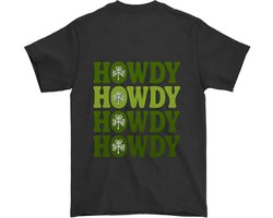 St. Patrick's Day Shirt – HOWDY HOWDY HOWDY HOWDY met Klavertje Vier – Retro Outfit – Unisex T-Shirt voor Dames & Heren – Leuk Cadeau