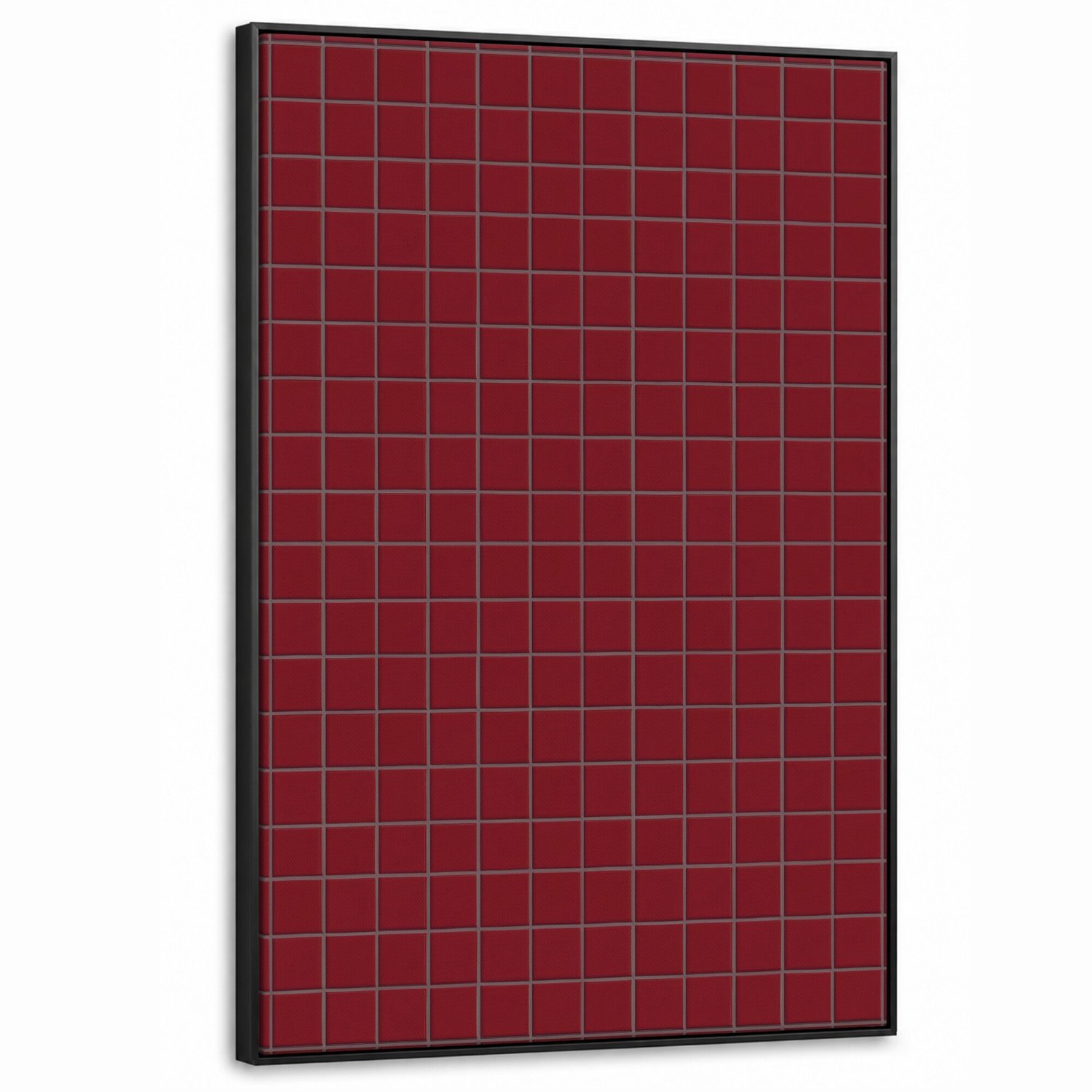 Canvas Schilderij met Baklijst XXL Canvas Schilderij met Baklijst 80x120cm - Patroon - Tegels - Burgundy - Muurdecoratie woonkamer - Slaapkamer decoratie - Kamer accessoires - Schilderijen op canvas met lijst groot