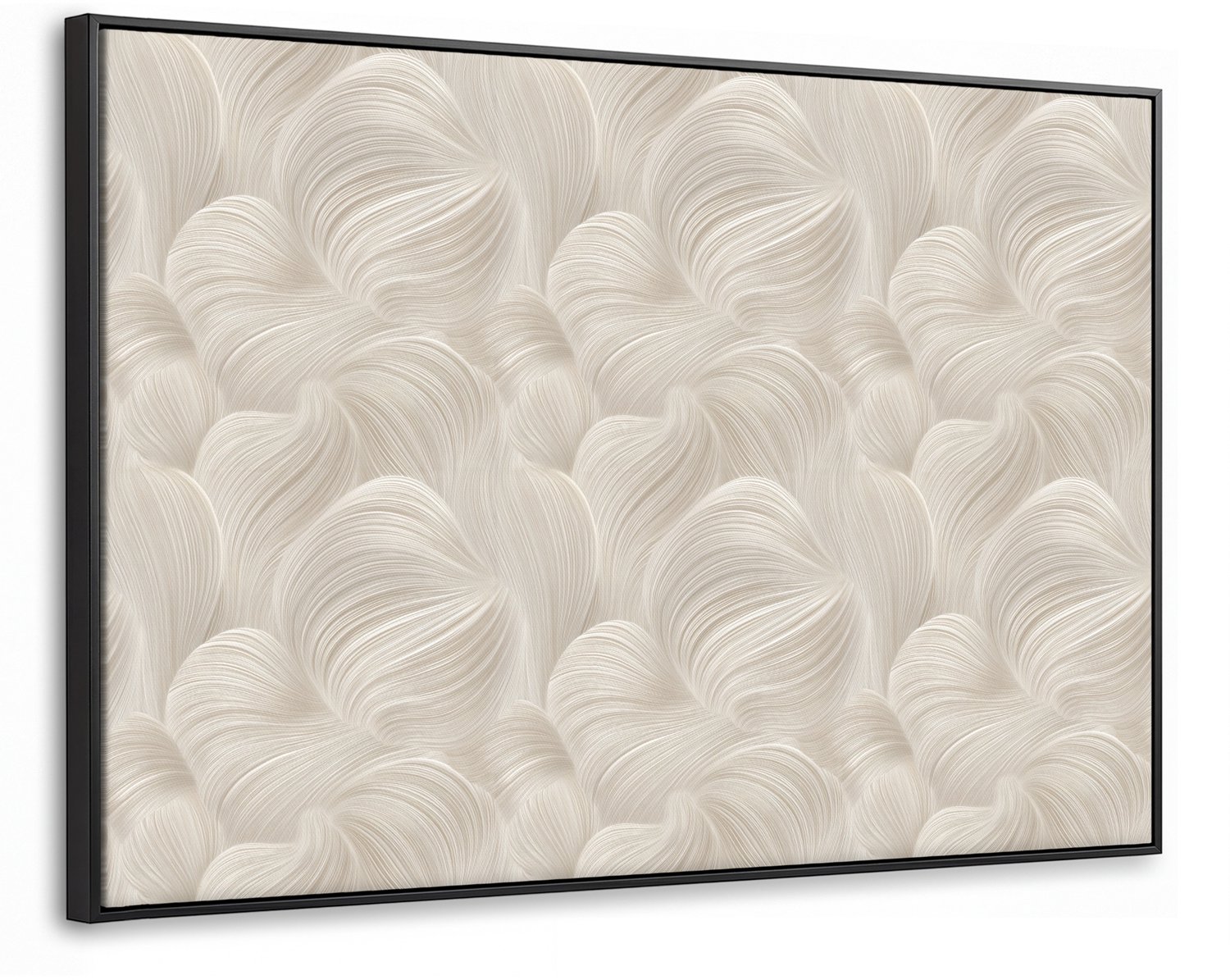 Canvas Schilderij met Baklijst XXL Canvas Schilderij met Baklijst 120x80cm - Lijnen - Waaier - Beige - Muurdecoratie woonkamer - Slaapkamer decoratie - Kamer accessoires - Schilderijen op canvas met lijst groot