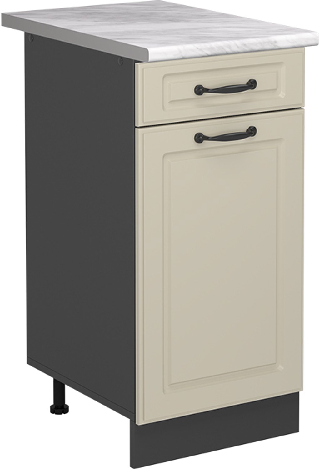Vicco Keukenonderkast R-Line, Zand landelijk/Antraciet, 40 cm marmer werkblad