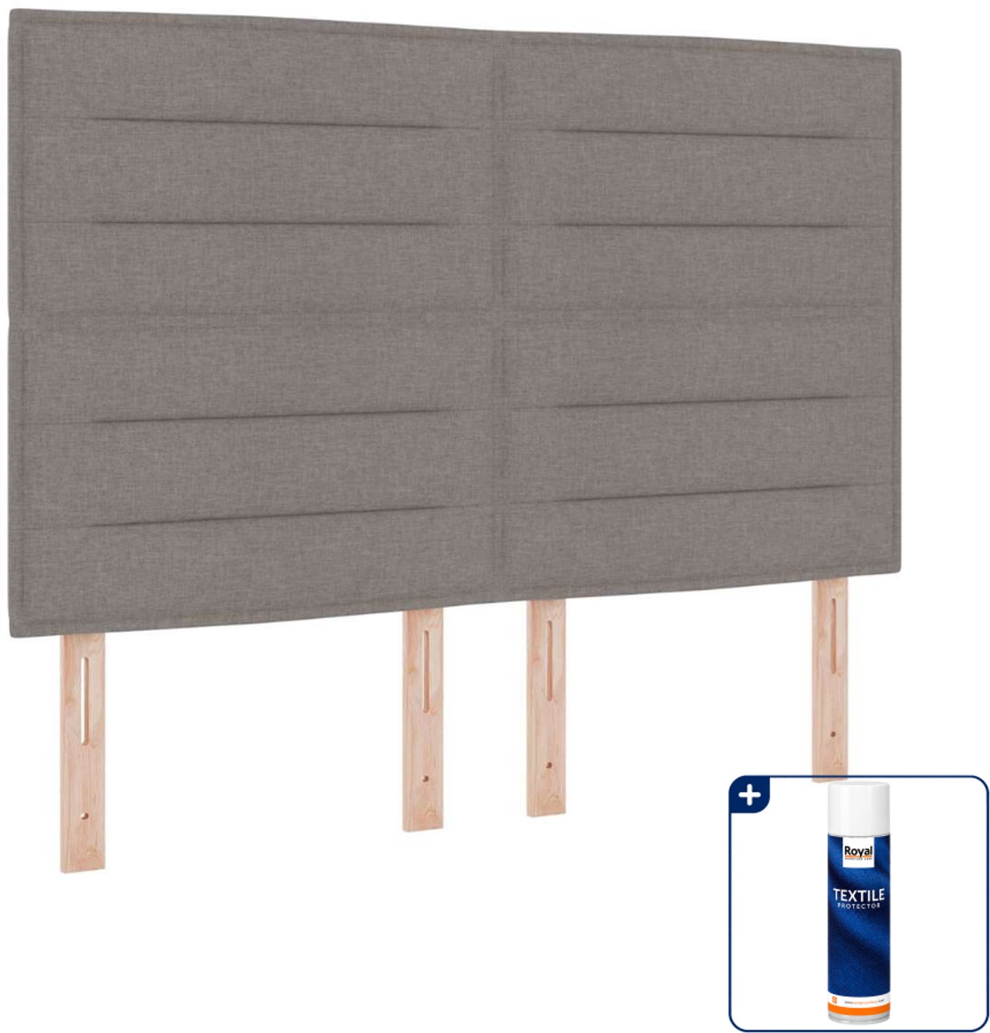 vidaXL LED boxspring Small double - 140 x 200 cm - taupe - Inclusief textielbeschermer 500 ml