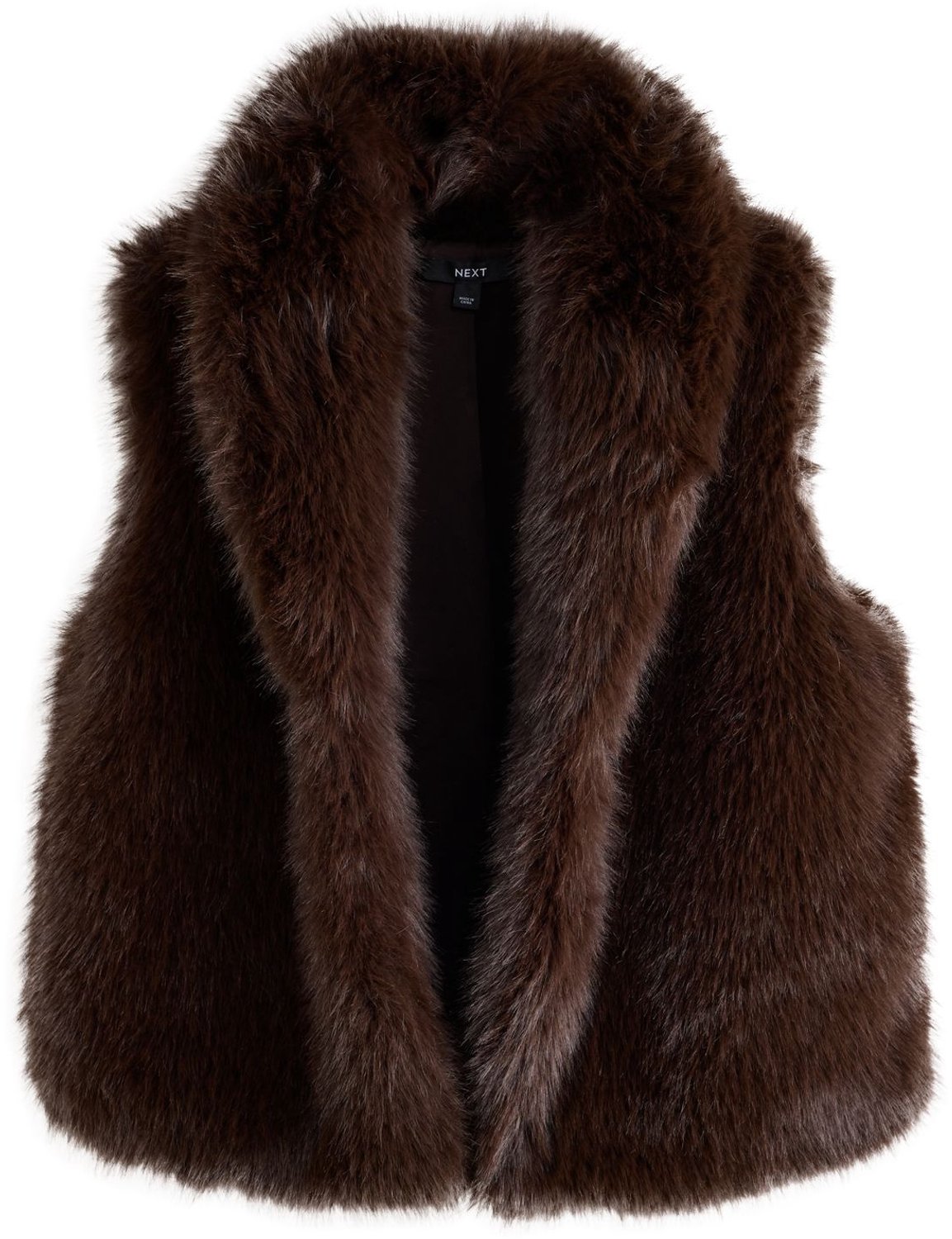 Next Dames Bodywarmer van imitatiebont Bruin