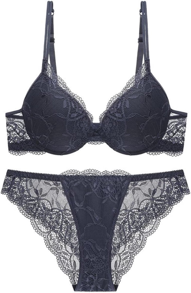 Bras Voor Vrouwen Kant Push Up Gewatteerde Onderdraad Lift Up Ondersteuning Dagelijkse BH Set