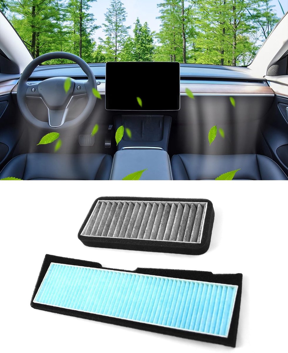 Model Y/3, verbeterde externe of interne luchtfilter vervanging compatibel met Tesla Model Y en Model 3 (model 3 extern filter)