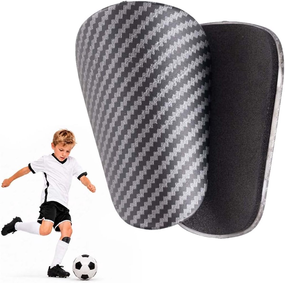 Scheenbeschermers voetbal, mini-scheenbeschermers voor kinderen en jongeren, jongens en meisjes, schokbestendig