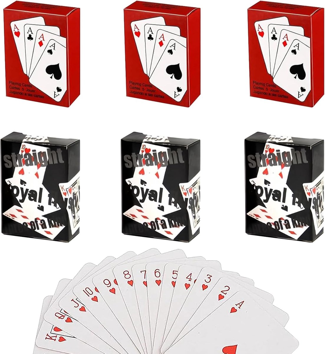 3 Decks Speelkaarten, Mini-Pokerkaarten, Kleine Speelkaarten, Mini-Kaartspel, Dubbele Kop, Toverkaarten Voor Kinderen, Volwassenen, Gezinnen, Party, Kaartspel