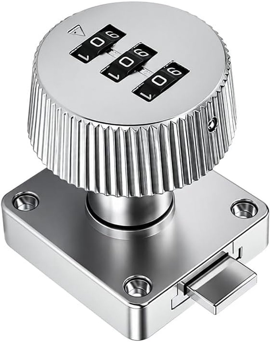 (Zilver) Combinatieslot met deurzwengel, draaislot