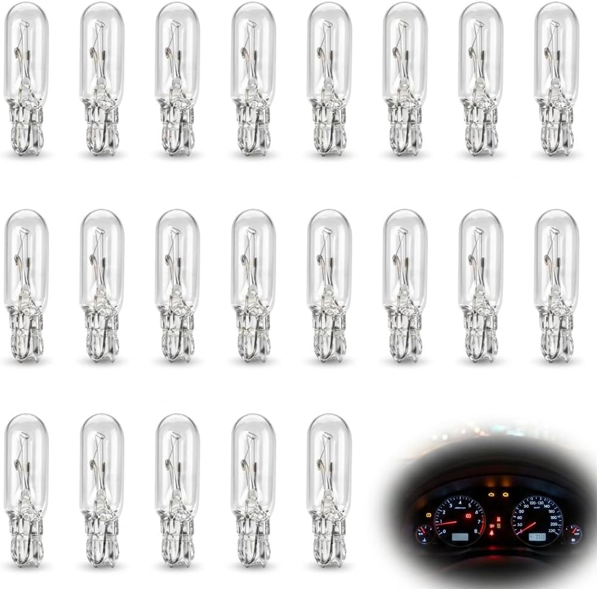 20 stuks 12 V T5 1,2 W led-gloeilampen dashboard