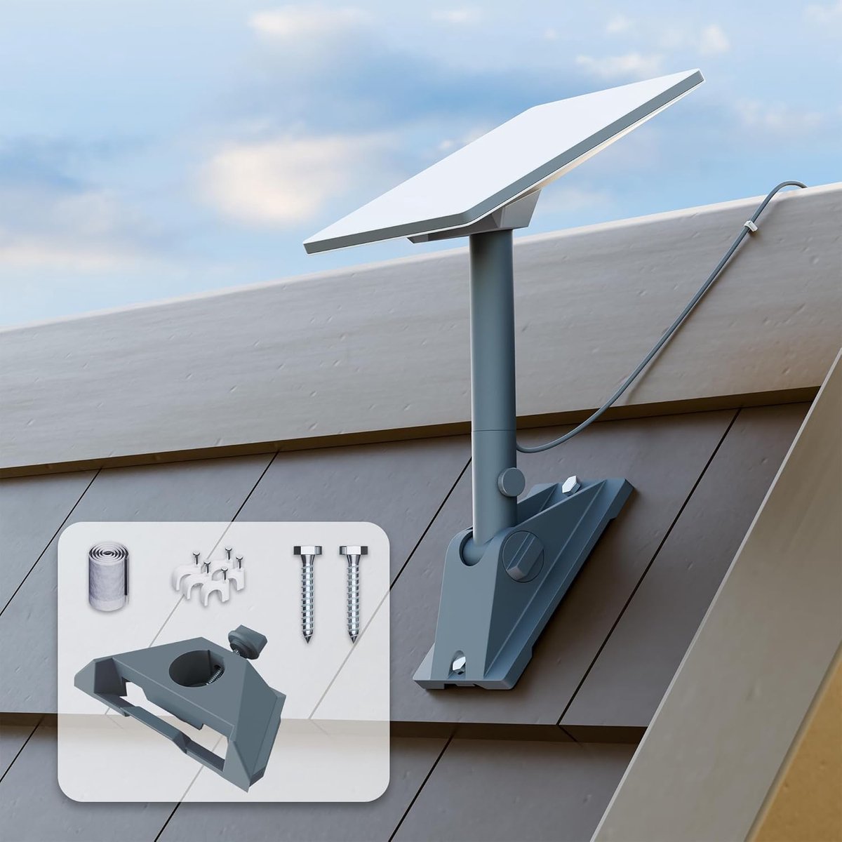 Mini-dakmontage, draaibare wandhouder met pijpadapter, 0-90° kantelbaar, 360° draaibaar, robuust aluminium voor Starlink mini-schotel