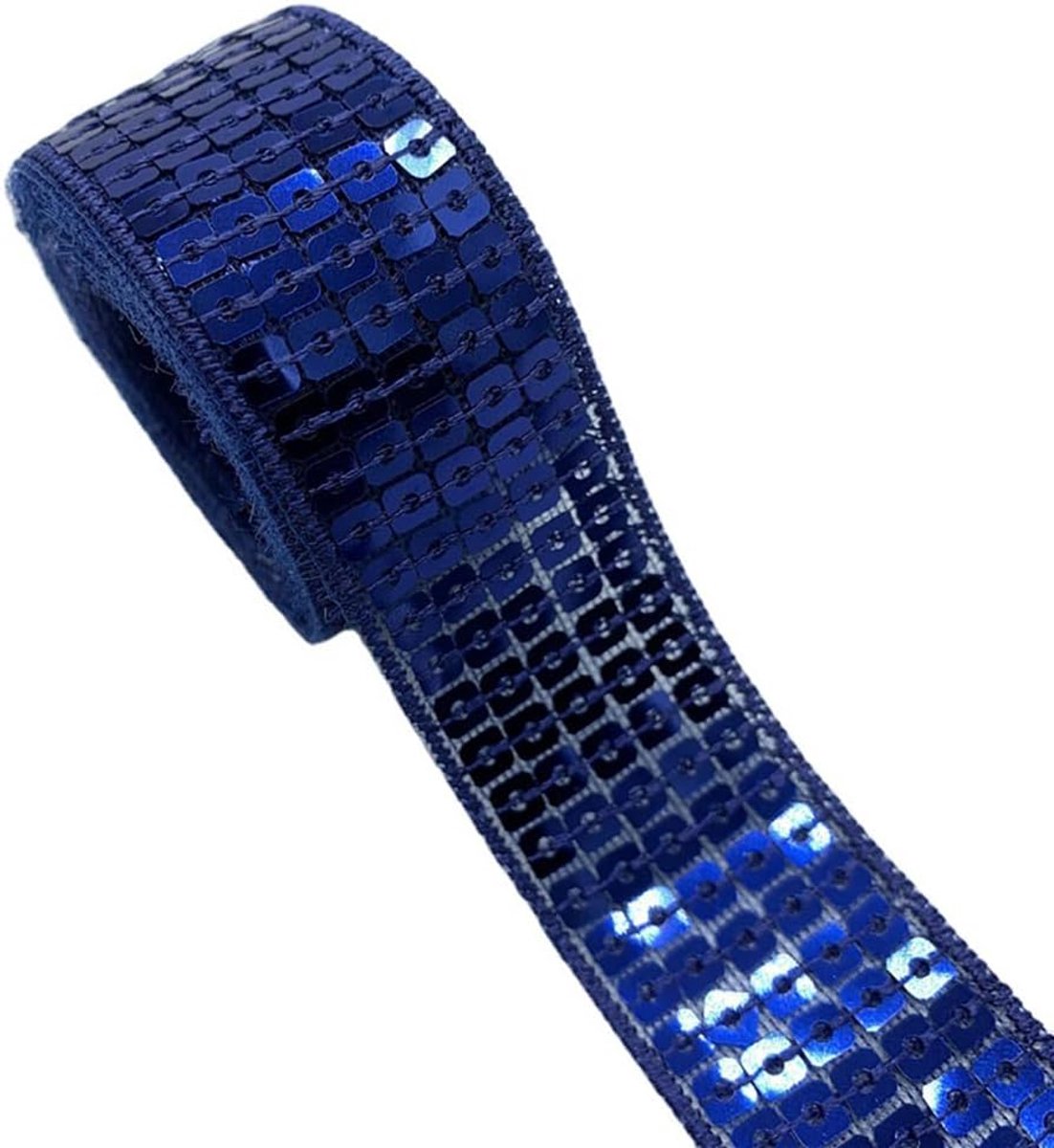 Paillettenlint om op te naaien glitter stoffen pailletten trim grens om te naaien, metallic glitterband boorden, linten, decoratielint paillettenbezet, donkerblauw